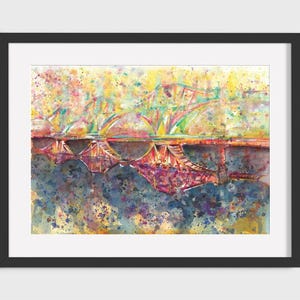 Forth Bridge,  Original Watercolour, Wall Art Painting Edinburgh, Scotland, Easter Personalised gift