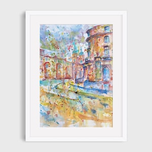 Edinburgh Watercolour Painting: Scottish Wall Art (31x41cm)