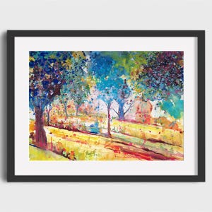 Summer in Paris - Watercolour Painting: Original Wall Art (31x41cm)