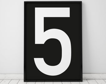 Number 5 Poster | Etsy