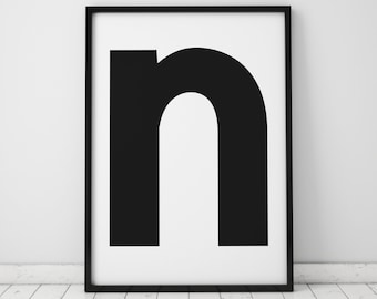 letter n printable etsy
