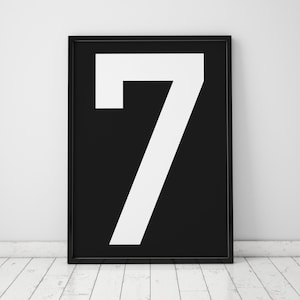 Number 7 Print,  7 Wall Art, Scandinavian Art, Scandinavian Poster, number 7 Poster, Number 7 Print, INSTANT DOWNLOAD