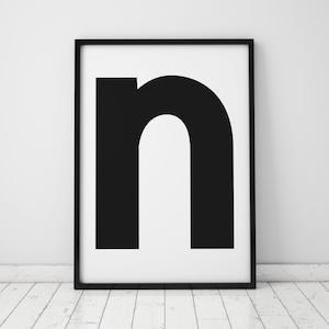 n Letter Print, Initial Wall Art, Scandinavian Art, Scandinavian Poster, Initial Poster n Letter Poster, n Letter Print, INSTANT DOWNLOAD