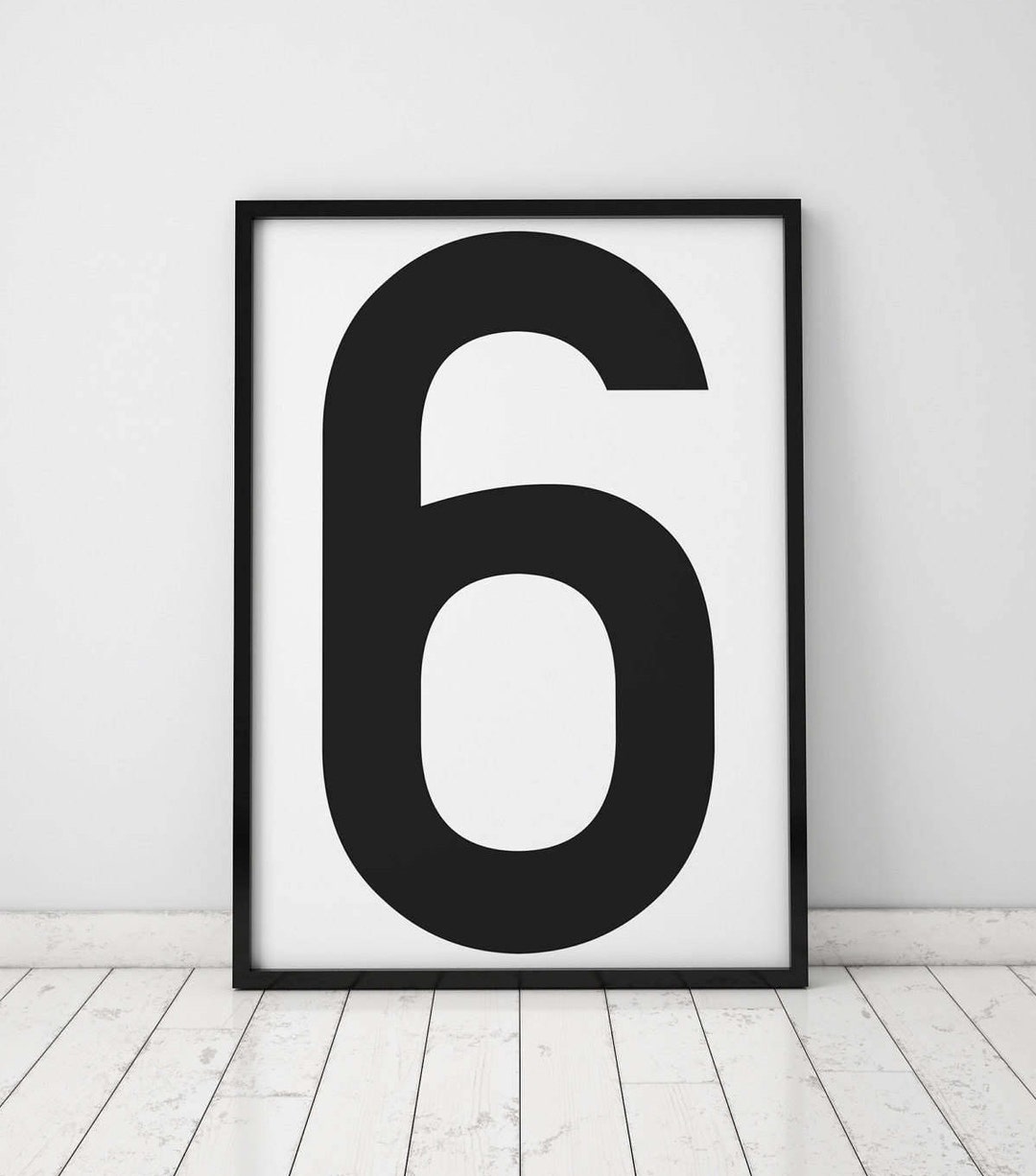 Number 6 Print, 6 Wall Art, Scandinavian Art, Scandinavian Poster