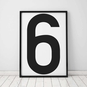 Number 6 Print, 6 Wall Art, Scandinavian Art, Scandinavian Poster, number 6 Poster, Number 6 Print, INSTANT DOWNLOAD
