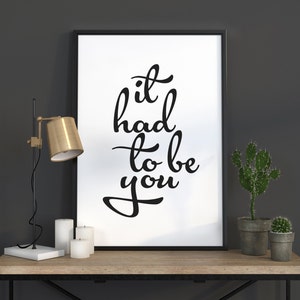 When Harry Met Sally, Harry Connick Jr. &quot;It had to be you&quot; Lyric, poster, print, INSTANT DOWNLOAD