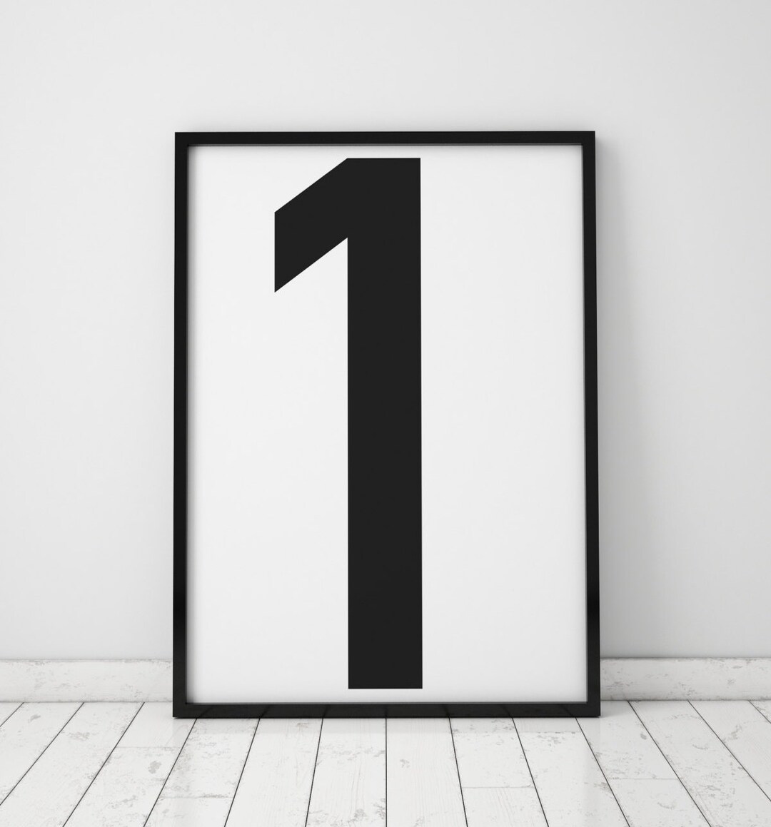 Number 1 Print Number Wall Art Scandinavian Art Etsy