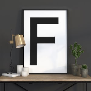 F Letter Print, Initial Wall Art, Scandinavian Art, Scandinavian Poster, Initial Poster F Letter Poster, F Letter Print, INSTANT DOWNLOAD