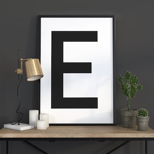 E Letter Print, Initial Wall Art, Scandinavian Art, Scandinavian Poster, Initial Poster E Letter Poster, E Letter Print, INSTANT DOWNLOAD