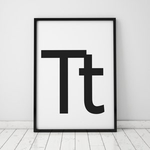 Tt Letter Print, Initial Wall Art, Scandinavian Art, Scandinavian Poster, Initial Poster Tt Letter Poster, Tt Letter Print, INSTANT DOWNLOAD