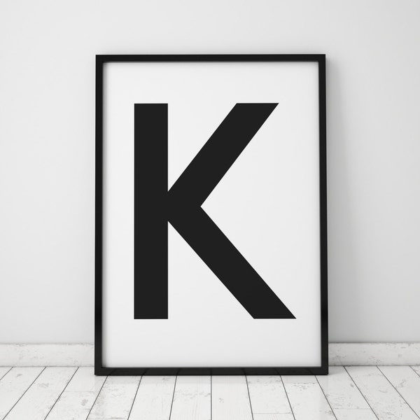 K Letter Print, Initial Wall Art, Scandinavian Art, Scandinavian Poster, Initial Poster K Letter Poster, K Letter Print, INSTANT DOWNLOAD