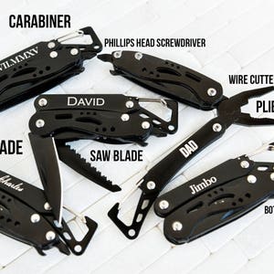 Men Personalized Knife Groomsman Gift Brother Wedding Best Man Engraved Name Pliers Carabiner Multi Tool