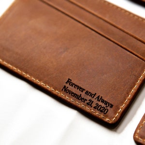 Personalisierte Ultraflache minimalistische Ledergeldbörse - Die Boca Geldbörse von Links Küste Original