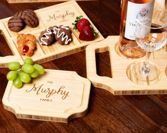 Gifts for Couples - Personalized Charcuterie Boards and Wine Trays - 5 Styles and Gift Sets Available