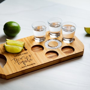 Personalized Round O&#39; Shots Board - Custom Engraving