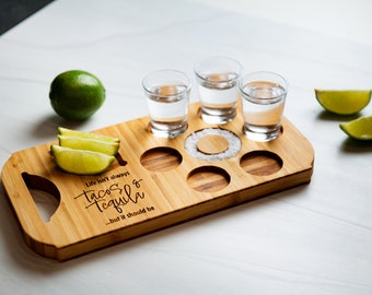 Personalized Round O&#39; Shots Board - Custom Engraving
