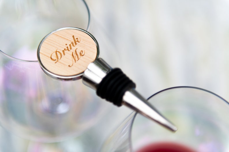 Personalized Circle Metal Wine Bottle Stoppers, Wedding Favors by Left Coast Original image 8