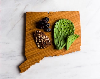 Personalized Connecticut State Shaped Cutting Board | 3 Options