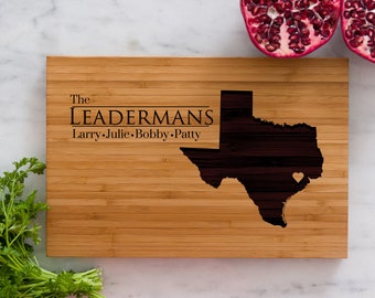 Personalized Texas State Engraved Cutting Board