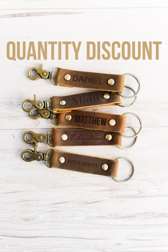 Personalized Engraved Distressed Leather Keychain the St. - Etsy
