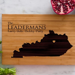 Personalized Kentucky State Engraved Cutting Board