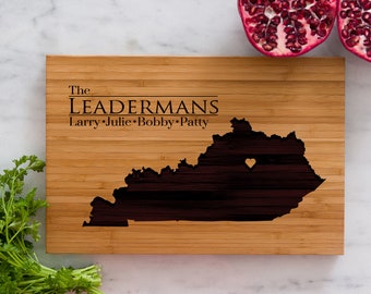 Personalized Kentucky State Engraved Cutting Board