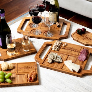 Gifts for Couples - Personalized Charcuterie Boards and Wine Trays - 5 Styles and Gift Sets Available