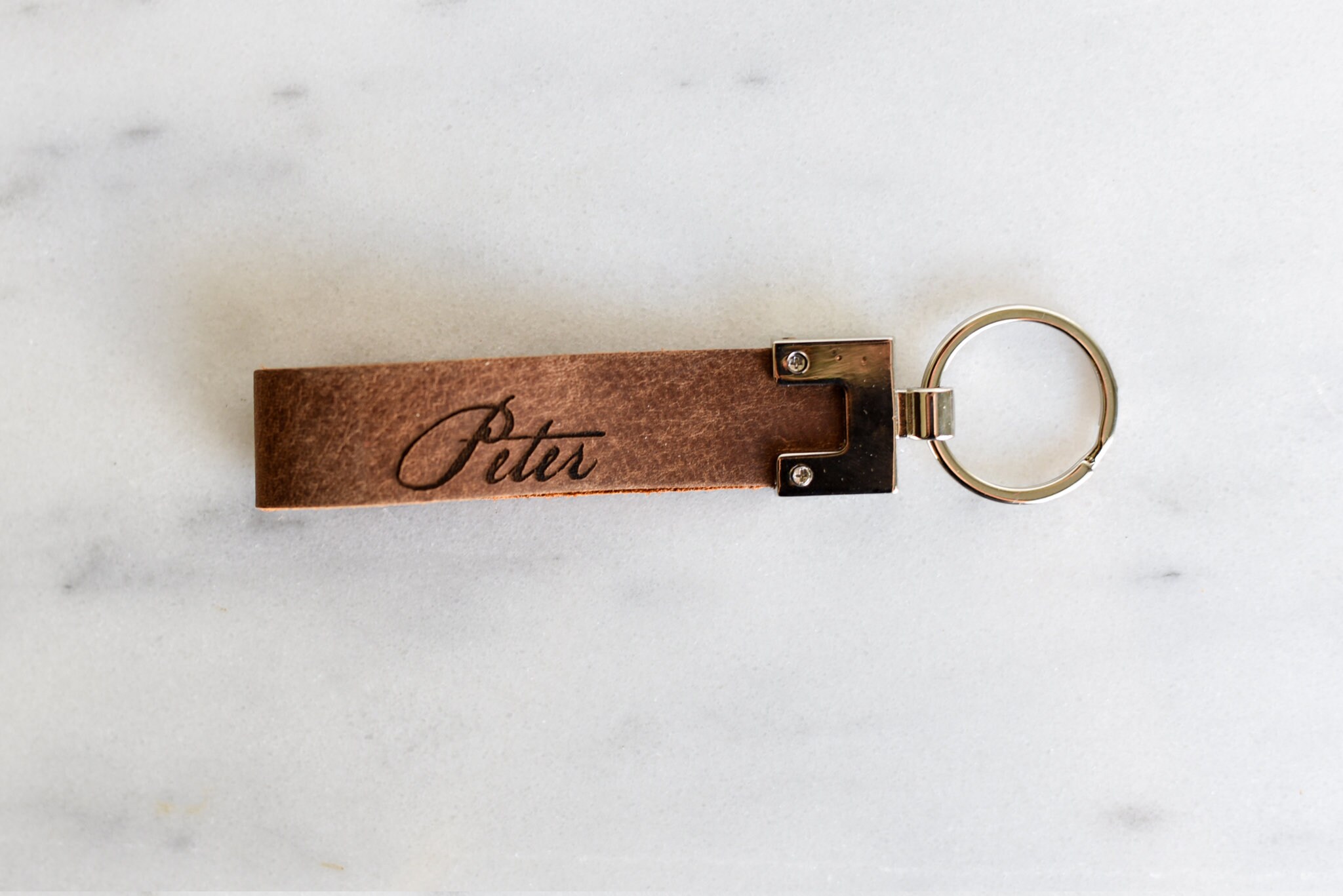 Personalized Engraved Distressed Leather Keychain the San | Etsy