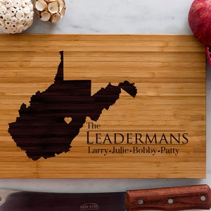 Personalized West Virginia State Engraved Cutting Board