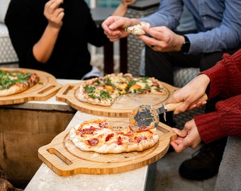 Personalized Pizza Trays - Bride and Groom Gift, Custom Wedding Day, Anniversary, or Housewarming Gift