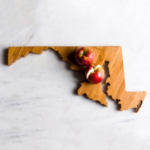 Personalized Maryland State Shaped Cutting Board | 3 Options