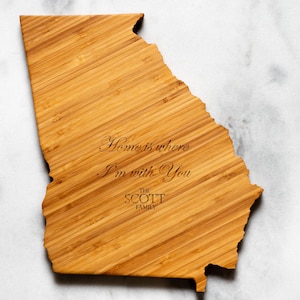 Personalized Georgia State Shaped Cutting Board | 16 Options