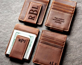 Personalized Leather Magnetic Money Clip The Sanibel by Left Coast Original …