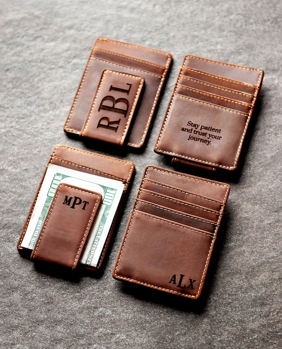 Personalized Leather Magnetic Money Clip The Sanibel by Left Coast Original …