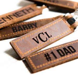 Cadeau personnalisé pour garçons d&#39;honneur pour homme d&#39;honneur - Porte-clés en cuir effet vieilli gravé