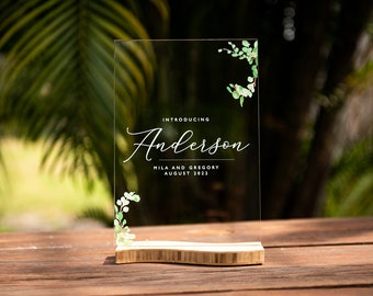 Acrylic Wedding Signs - Floral and Vine Artwork