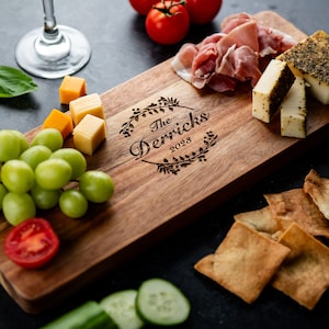 Personalized Acacia Handle Cutting Board - Serving Tray Charcuterie
