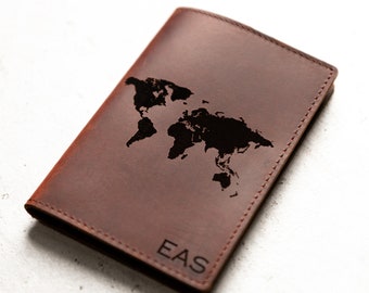 Personalized Leather Passport Cover Holder by Left Coast Original