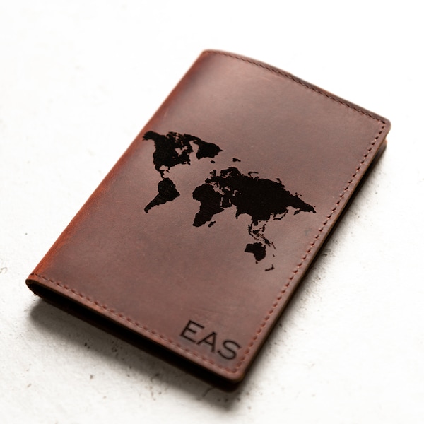 Personalized Leather Passport Cover Holder by Left Coast Original