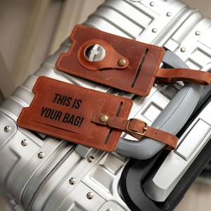 Gepersonaliseerde leren AirTag-bagagelabel