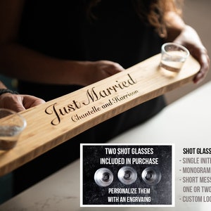 Personalized Wood Shot Plank, Ski Board For Shots, Two Person and Couples Shot Board