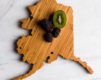 Personalized Alaska State Shaped Cutting Board | 3 Options