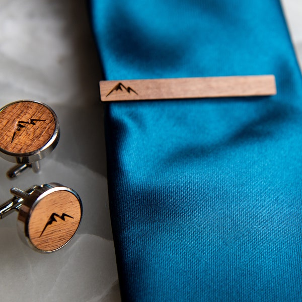 Personalized Wedding Cufflinks and Tie Clip Gift Box Set, Groomsmen Gift Set