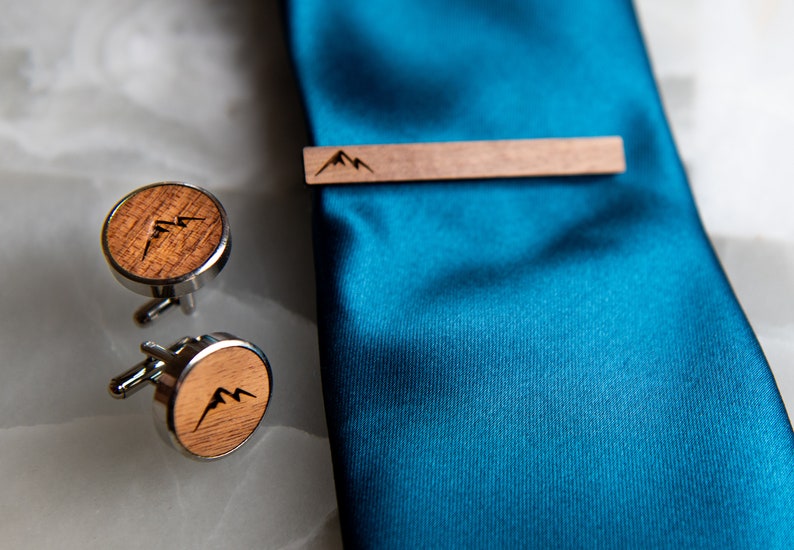 Personalized Wedding Cufflinks and Tie Clip Gift Box Set, Groomsmen Gift Set image 10