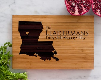 Personalized Louisiana State Engraved Cutting Board