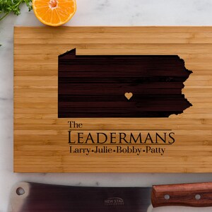 Personalized Pennsylvania State Engraved Cutting Board