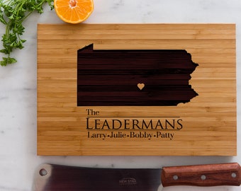 Personalized Pennsylvania State Engraved Cutting Board