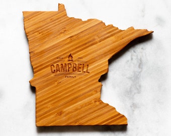 Personalized Minnesota Shaped Cutting Board | 16 Options