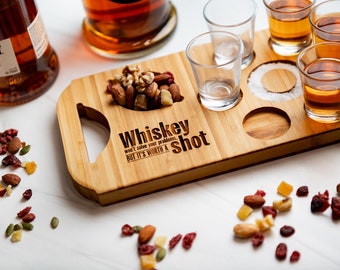 Personalized Round O' Shots Board - Custom Engraving