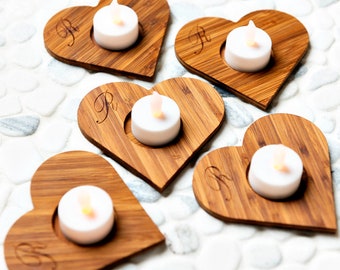 Table Place Setting Candle Holders Party Favors Floats | Wax or LED Tea Light | Custom Shapes | Personalized- Last Chance SALE